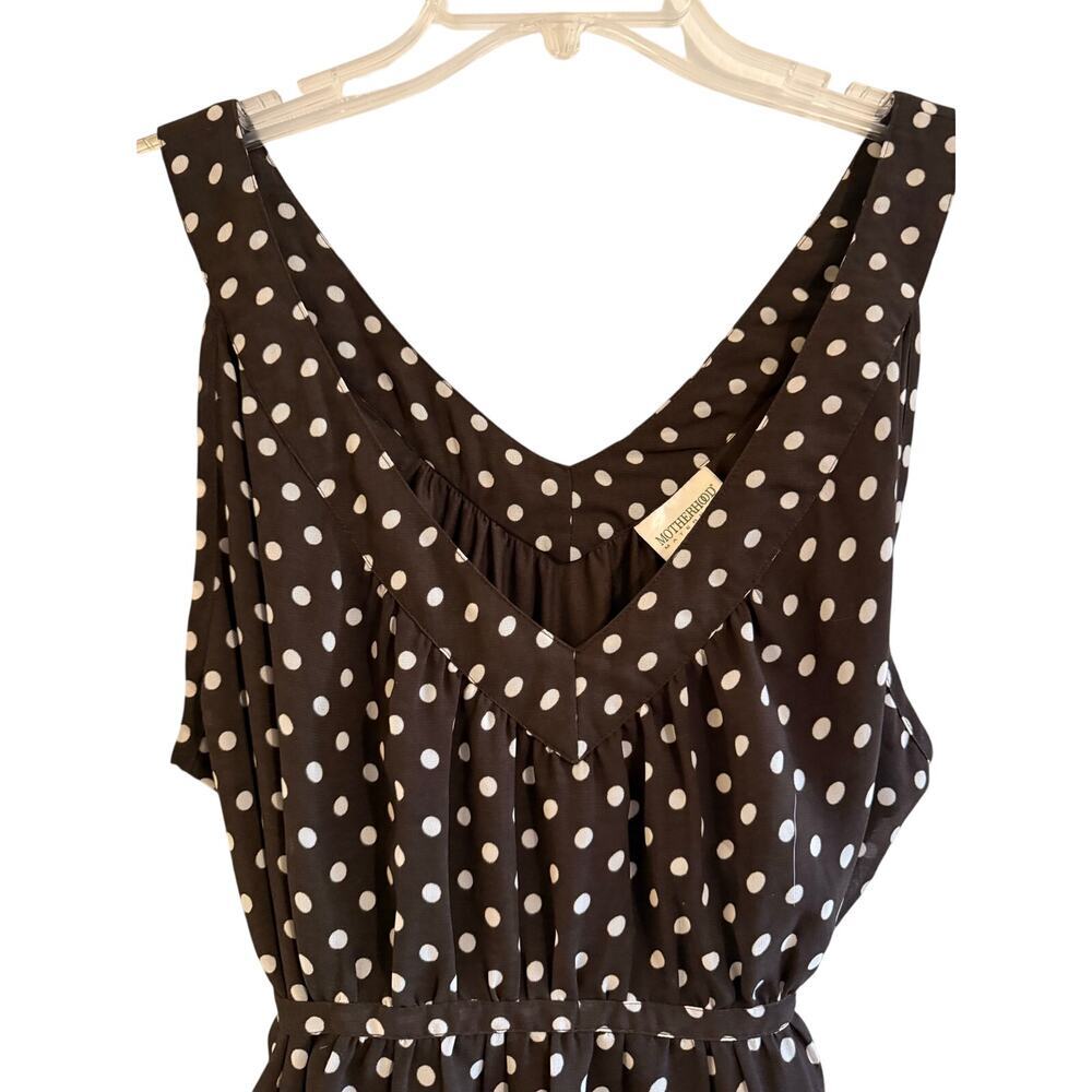 Motherhood Maternity Brown White Polka Dot Sleeveless Dress Size XL Preppy - Picture 4 of 8